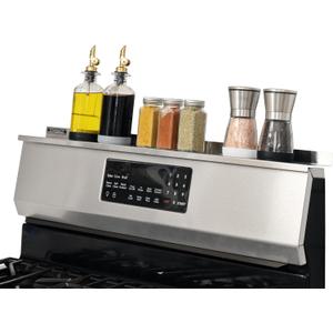 StoveShelf 30" Length Stainless Steel Finish Magnetic Shelf for Kitchen Stove - Kitchen Storage Solution with Zero Installation - Over Stove Spice Rack Organizer (30" Standard Size)