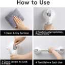 2 Pack Grab Bars for Bathtubs and Showers - 12 Inch Suction Grab Bars for Shower, Removable Handrails, Shower Handles for Elderly Suction and Seniors Safety Grip No Drilling Waterproof, Grey