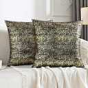 JELLYMONI Sparkling Decorative Pillow Covers Set of 2, Gold Glitter Throw Pillows Cover 18 x 18 Inch for Living Room Bed Sofa Couch, Morden Home Luxury Decor(18x18in,Gold Black)