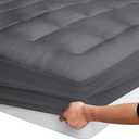 Viscose Made from Bamboo Twin Extra Long XL Mattress Topper - Thick Cooling Breathable Pillow Top Mattress Pad for Back Pain Relief - Deep Pocket Topper Fits 8-20 Inches (39x80 Inches, Grey)