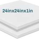 Frienda 2 Pack 1" x 24" x 24" Upholstery High Density Foam Cushion Replacement Square Cut to Size Foam Couch for Chair Couches Padding Shipping Packing DIY Cosplay Projects(White)
