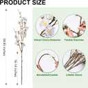 florisso 6 PCS Artificial Cherry Blossom Branches Spring Indoor Decoration, Faux Flowers 34.45" Long Stems Plum Fake Peach Plants Real Touch Silk for Wedding Home Bedroom Party Table Office, White