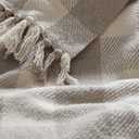 Americanflat 50x60 Throw Blanket - Soft and Breathable Cotton Throw Blanket for Couch, Bed, Chair - Decorative Blankets Perfect for Home, Office, or Outdoor Use - Cream and Beige Plaid Design