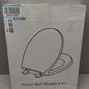 Round Toilet Seat, Standard 16.5 Slow/Soft Close Round Toilet Seat for Round Toilets, No-Slam Quiet-Close Lid, Easy-to-Install, White, Durable Never-Loosen Design