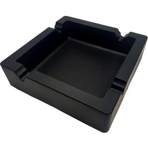 6-Inch Large Black Silicone Cigar Bulk Ash tray, Unbreakable Cigar Ashtray, Flexible Deep Bowl Silicone Cigar Ashtrays for Patio/Indoor/Outdoor/Decor (2 groove)