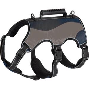 Dog Harness with Handle, Heavy Duty Adjustable Dog Harness for Medium Large Dogs, Pet Supplies for Training Hiking  (Black, S)