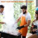BBQ Fireproof Gloves, Grill Cut-Resistant Gloves 1472F Heat Resistant Gloves, Non-Slip Silicone Oven Gloves, Kitchen Safe Cooking Gloves for Oven Mitts,Barbecue,Cooking, Frying, Black, 2 Pairs
