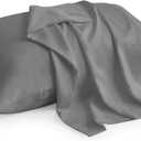 Pack of 2 Toddler Travel Pillow Cases 100% Soft Egyptian Cotton, 600 Thread Count with Zipper Closure for Small Travel Pillowcase 14x20 inch, Grey