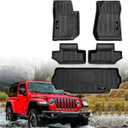 Custom Floor Mats & Cargo Trunk Liner for 2007-2018 Jeep Wrangler JK 2 Door Accessories All Weather TPE Rubber Protection Mat (for 2007-2018 Jeep Wrangler JK 2 Door)