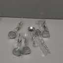 6 Pack Desktop Photo Tree Holder Clip Round Base, 3-Branch Card Holder with Clips, Memo and Picture Display Clip Holder Stand for Wedding Party Photo Clip Holder Table Numbers Silver