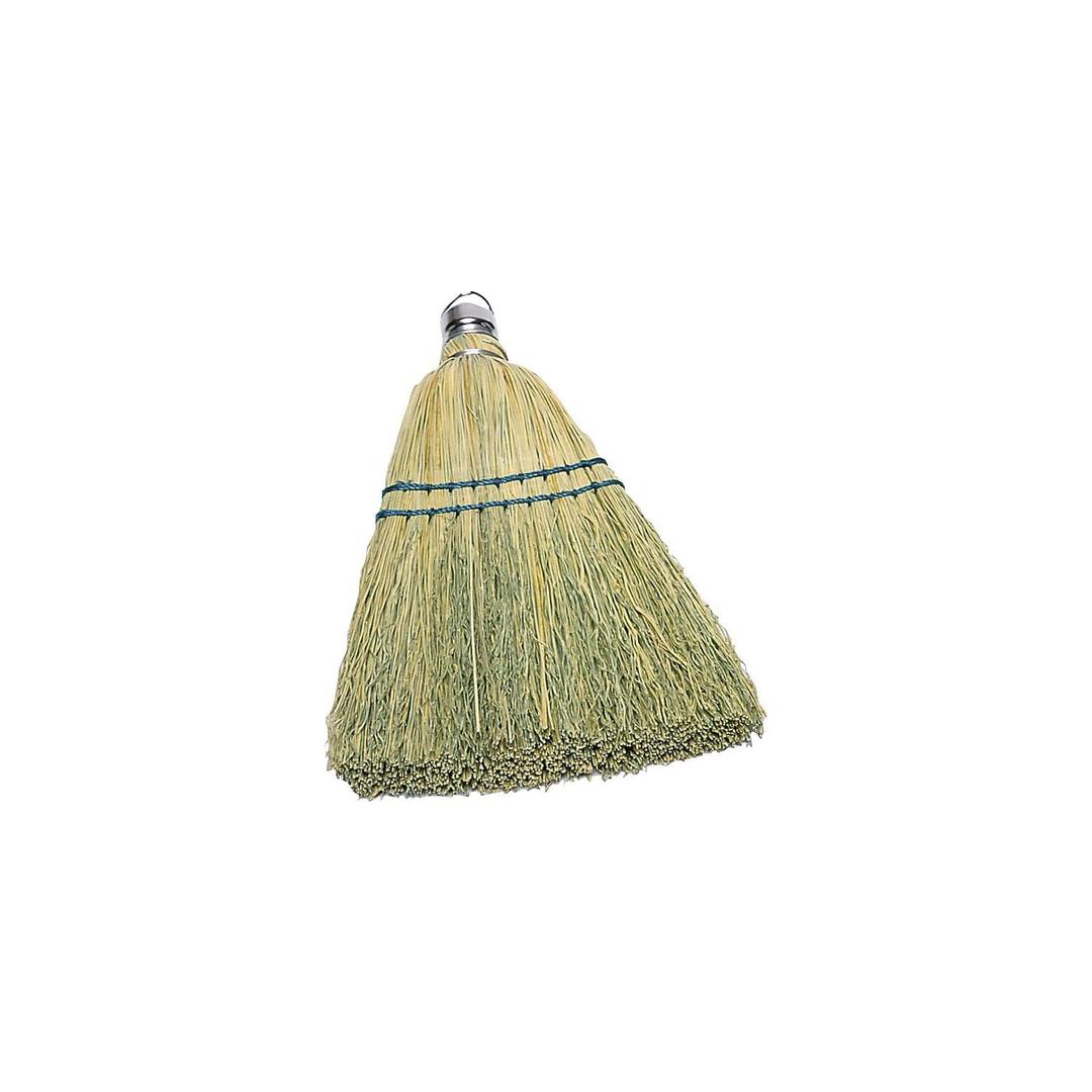Rubbermaid Commercial 12 Inch Corn Whisk Broom, Yellow, Flagged Natural Bristles for Multi-Surface Sweeping, Remove Dirt and Debris from Porches/Floors Decks/Driveways/Sidewalks (PACK)