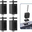 4 Sets Truck Bed Stake Pocket Mounting Kit Stainless Steel with Black Rubber Blocks Universal Fit for Standard Truck Beds, Complete Hardware for Rack & Accessory Installation-Tougher Rubber