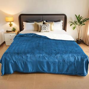 Electric Heated Blanket Full Size - 72"x84", Soft Flannel Heating Blanket, 10 Heating Levels, 1-12 H Auto Shut Off, Breathable Warm and Washable for Bed, Lake Blue