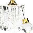 Okuna Outpost Crystal Glass Perfume Bottle Set - Refillable Perfume Bottles for Fragrance & Oils - Boudoir Props - Pack of 2, Transparent Glass, Round
