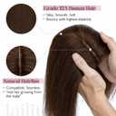 Elailite Hair Toppers for Women Real Human Hair Topper Thinning Thin 5.1"x2.8" Silk Base Clip in Remy Hairpieces 6 Inch Chocolate Brown