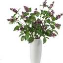 Artificial Patchouli Plant Stems, 29 inches, 4 Pack, Fake Greenry Plants Realistic Mint Flowers for Home Office Decor (purple)