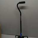 Medline Folding Quad Cane, Large Base, Quad Base for Greater Stability, Skid-Resistant Rubber Tips, Lightweight Aluminum, Black
