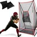 3x6FT Football Net with Throwing Target Strike Zone for Kicking Punting and QB Accuracy Training Portable Football Practice Equipment with Steel Base and Carry Bag