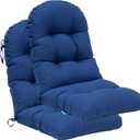 QILLOWAY Indoor/Outdoor High Back Chair Cushion for Adirondack,Spring/Summer Seasonal All Weather Replacement Rocking Chair Cushions. (Set of 2, Royal Blue)