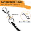 Chain Dog Leash Chew Proof Metal Leash for Medium Large Dogs, Chain Link Dog Anti Chew 5.2FT / 4FT Strong Anti Bite Comfortable Soft Padded Handle (Black, 5FT (30-80lb)