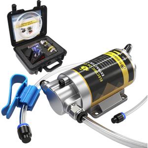 12V 100W Portable Oil Transfer Pump Set, 1-4L/min Oil Extractor Pump for Engine Oil, Gear Oil, Lubricating Oil, Electric Self-Priming Motor Oil Change Pump for Boat, Car, Truck and Lawnmower