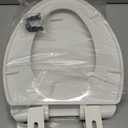 Toilet Seat Elongated with Cover Soft Close, Easy to Install, Plastic, White, Suitable to Elongated or Oval Toilets