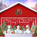 16X7ft Christmas Garage Door Backdrop Snowmen Christmas Trees Gifts Door Cover Garage Banner Xmas Party Background Decoration for Outdoor Indoor Home Holiday Party Wall Decoration (Multi4)