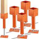 Screw Jack Post,4" x 4" Adjustable House Floor Jacks,13.4"-18.7" Height Range,24000 lbs Max Load Capacity, Temporary House Jack Pole,Lifting Floor Crawlspace Basement Shore Beam (4-PCS)