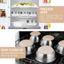 Deedro Premium Mixing Bowls with Airtight Lids Set, 22Pcs Thicker Stainless Steel Mixing Bowl Set, Large Prep Metal Bowls, Non-Slip Silicone Base Nesting Bowls for Kitchen, 1.5/2/3/4/5 QT, Khaki