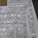 GRANNY SAYS Boho Kitchen Rug Sets of 2, Non Slip Washable Faux Wool Kitchen Mats for Floor, Thick Soft Anti-Fatigue Comfort Standing Mat Runner Rugs for Hallway Laundry Room, Grey