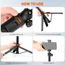 JOILCAN Tripod for iPhone & Camera, 64" Selfie Stick with 360 Ball Head Remote & Phone Holder, Extendable Portable Phone Tripod Stand for Travel Vlog Compatible with Canon Sony DLSR DJI
