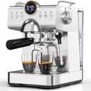 COWSAR Professional Espresso Machine 20-Bar Pressure, Cold Brew & Hot Coffee Maker with Steam Wand, 1.5L Detachable Water Tank, Energy-Saving Auto Sleep Mode, LED Display, Stainless Steel, for Home