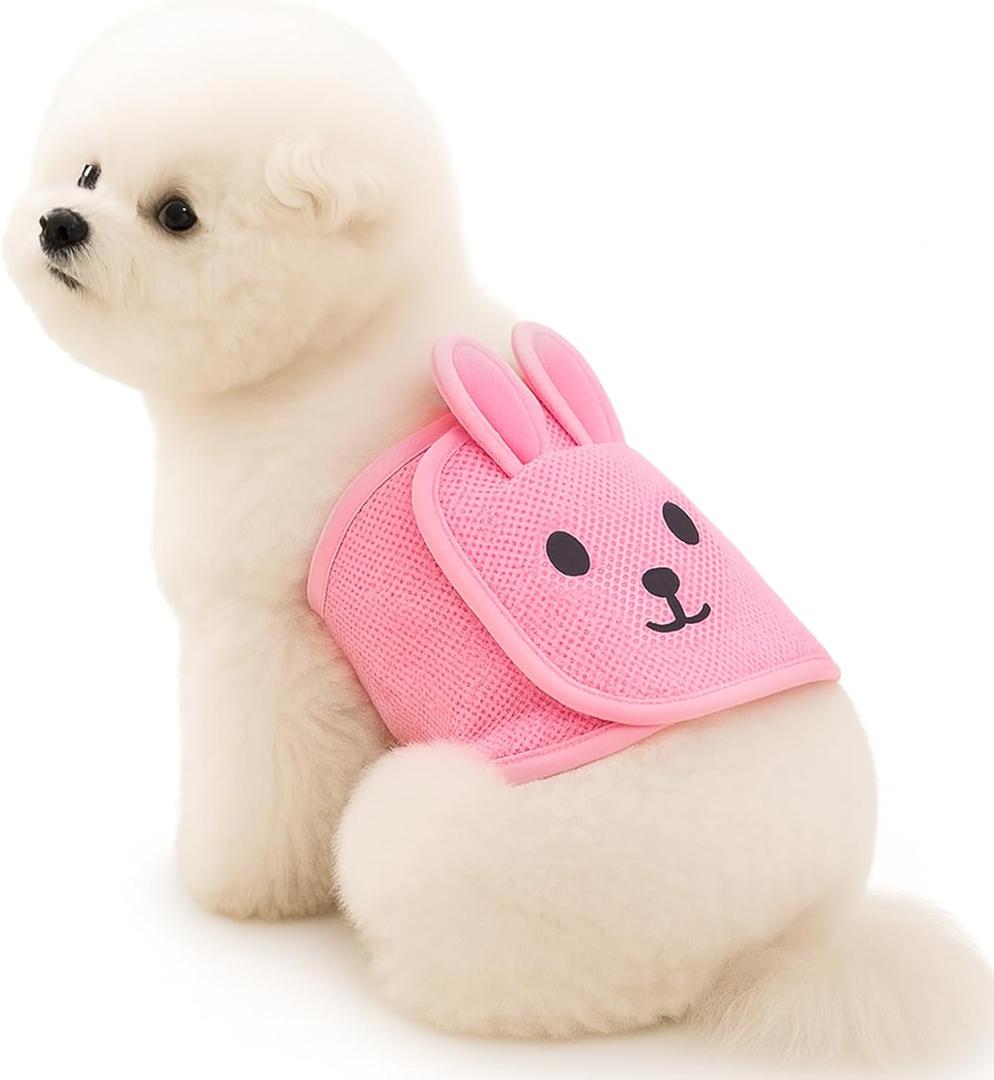 3PC Cute Belly Bands for Male Dogs with 3D Ears, Washable Reusable Dog Diaper, Breathable Mesh Wrap for Training & Incontinence, Adjustable Comfort FitPink-XL