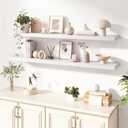 Dreamland 55 Inches Wall Mounted Wood Floating Shelves, White, 2 Pack