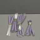 ANNOVA Silverware Set, Retro/Rivet Colorful Stainless Steel Tableware Kitchen Flatware Set Utensils, Includes Dinner Knives, Forks, Spoons, Salad Forks & Dessert Spoons (Lilac, 20 Pieces)