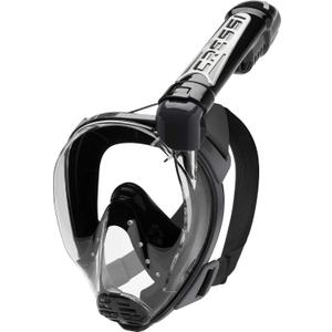 Cressi Adult Snorkeling Full Face Mask - Wide Clear View, Anti-Fog System - Easy Breathing: Safety First - New 2019 - Duke Dry: Designed in Italy: Quality Since 1946 (Medium-Large, Black/Black)