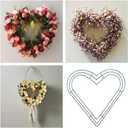 3pcs Metal Wire Wreath Frame Form Hanger with Green Flexible Paddle Wire for Crafts,Christmas Wreaths Tree,Garland,Valentine's Greeting Party Decor,New Year and Seasonal Holidays Decor (Green, 14inch)