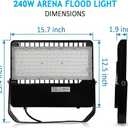 ledmo LED Flood Light Outdoor, 240W Equivalent 1500W Stadium Lights 36000Lumen Commercial Lighting, High-Intensity Floodlights for Yard, Count, Large Area, Waterproof Durable (3 Pack)