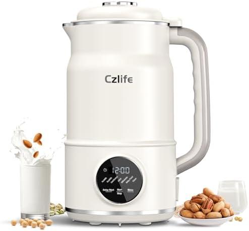 Czlife N7 Nut Milk Maker, 50oz (1.5L) Automatic Soy Milk Maker Machine for Homemade Oat Milk, Nutmilk, Juice, Milkshake, Baby Food, Grains, Almonds Milk Maker with Delay Start/Keep Warm/Clean