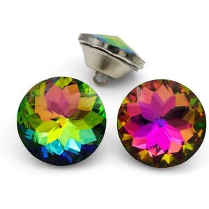 ZJ 25PCS 25MM Crystal Glass Buttons for Sofa, Headboard & Upholstery - Colorful DIY Decorative Buttons