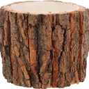 Tofficu Log Wood Pen Holder 4.92X4.33X4.33In Rustic Desktop Pencil Organizer 2-Pack for Office Supplies Makeup Brush Storage and Home Desk Accessories