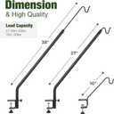 Kingsyard Middium Heavy Duty Deck Hook - 10 inch Metal Deck Railing Hooks for Hanging Bird Feeders, Planters, Suet Baskets, Lanterns, Wind Chimes