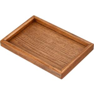 PATIKIL Wood Serving Tray 9x6 Inch Outer Base, Rectangular Decorative Platter for Home Decor Kitchen Table Candle Holder, Brown