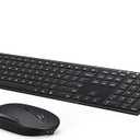 Wireless Keyboard and Mouse, Vssoplor 2.4GHz Rechargeable Compact Quiet Full-Size Keyboard and Mouse Combo with Nano USB Receiver for Windows, Laptop, PC, Notebook-Black