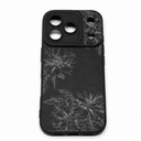 Case for iPhone 17 Pro Max Black Floral Flower Pattern Print Design Soft TPU Full Camera Lens Anti-Drop Anti-Scratch Shockproof Protective Slim Cover for Women Girls