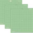 3 x 3 PCS Grip Cutting Mats, Non-Slip 12x12 Inch Green Cut Mats, Standard Sticky Grip Mat Compatible with Cricut Explore Air/Air 2/Maker Series Cutting Machines, Cutting Mats for Crafts DIY