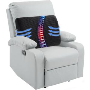 HOMBYS Lumbar Support Pillow for Recliner Chair, Memory Foam Back Support Cushion for Elderly,Extra Large Lumbar Support Pillow,Thick Backrest for Home Reading (Black, 20x13.5"x5")