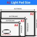 LEACUBER A2 Light Pad 25.2''x18.4'', Large Magnetic Diamond Art Light Board with Side Buttons, Super Bright Light Box for Diamond Painting, Corded Light Table for Sketching,Drawing,Weeding Vinyl Black