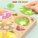 Zeoddler Wooden Puzzles for Toddlers, 8 Pcs Animal Matching Egg Puzzle, Montessori Toys for Boy Girl Easter Birthday Gifts, Preschool Learning Activities & Educational Toys for Boys, Girls