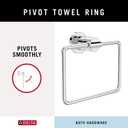 Delta 4-Piece Polished Chrome Bathroom Set Towel Rack, Ring, Toilet Paper Holder, Hook | Nicoli Bath Accessories